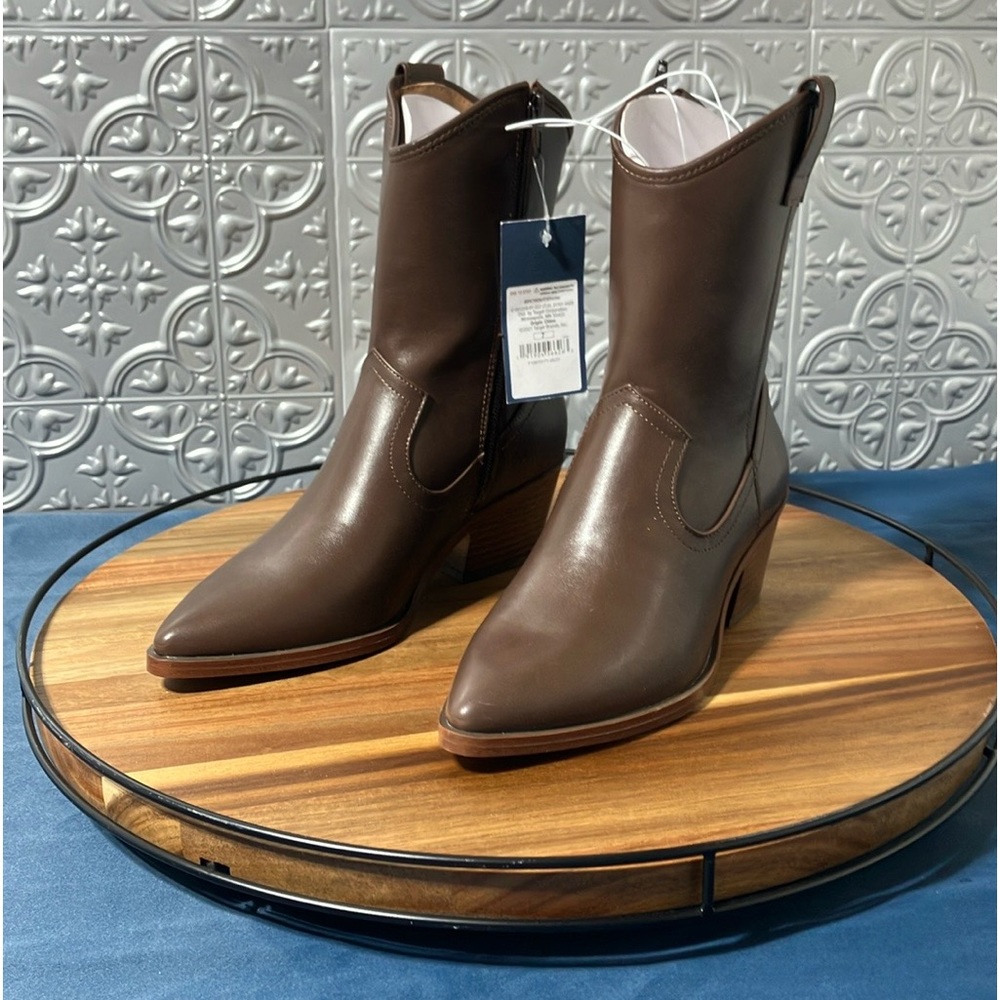 Universal Thread Women's Denise Mid Calf Western Boots, Brown - Size 7 NIB